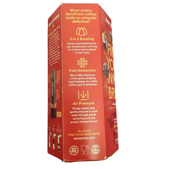 AEROPRESS XL COFFEE PRESS 3 N 1 BREW FRENCH PRESS POUR OVER ESPRESS, New - Picture 9 of 11